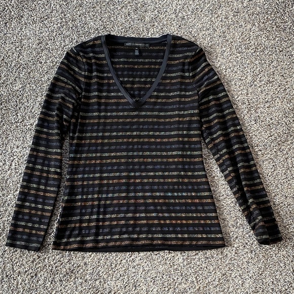 White House Black Market Tops - WHBM Sparkly V Neck Blouse